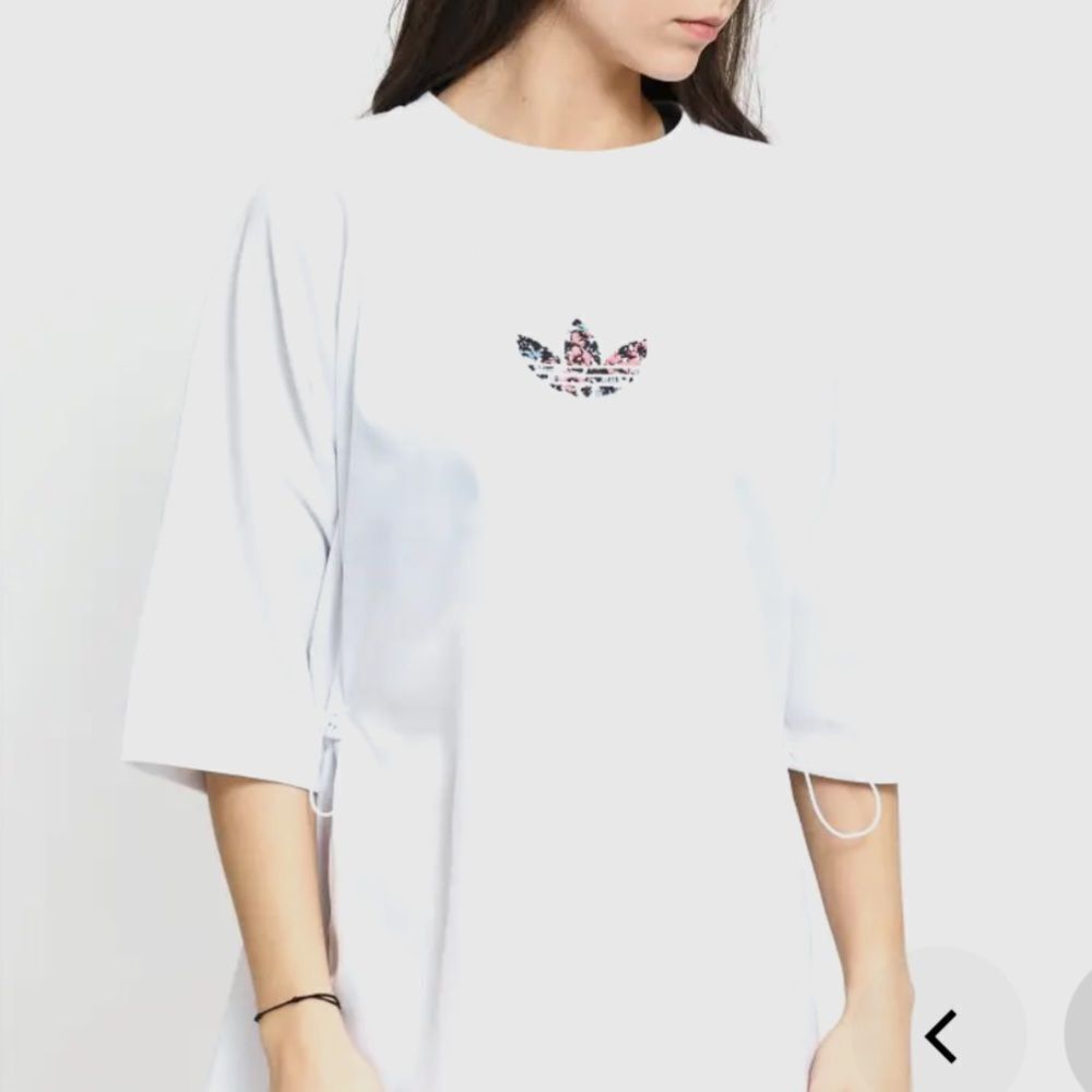 adidas Originals white logo string Tee Dress - Picture 4 of 13